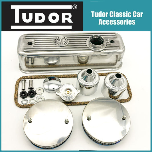 MGB Engine Dress Up Kit Rocker Cover, Air Filter, Dashpot, Rad Cap