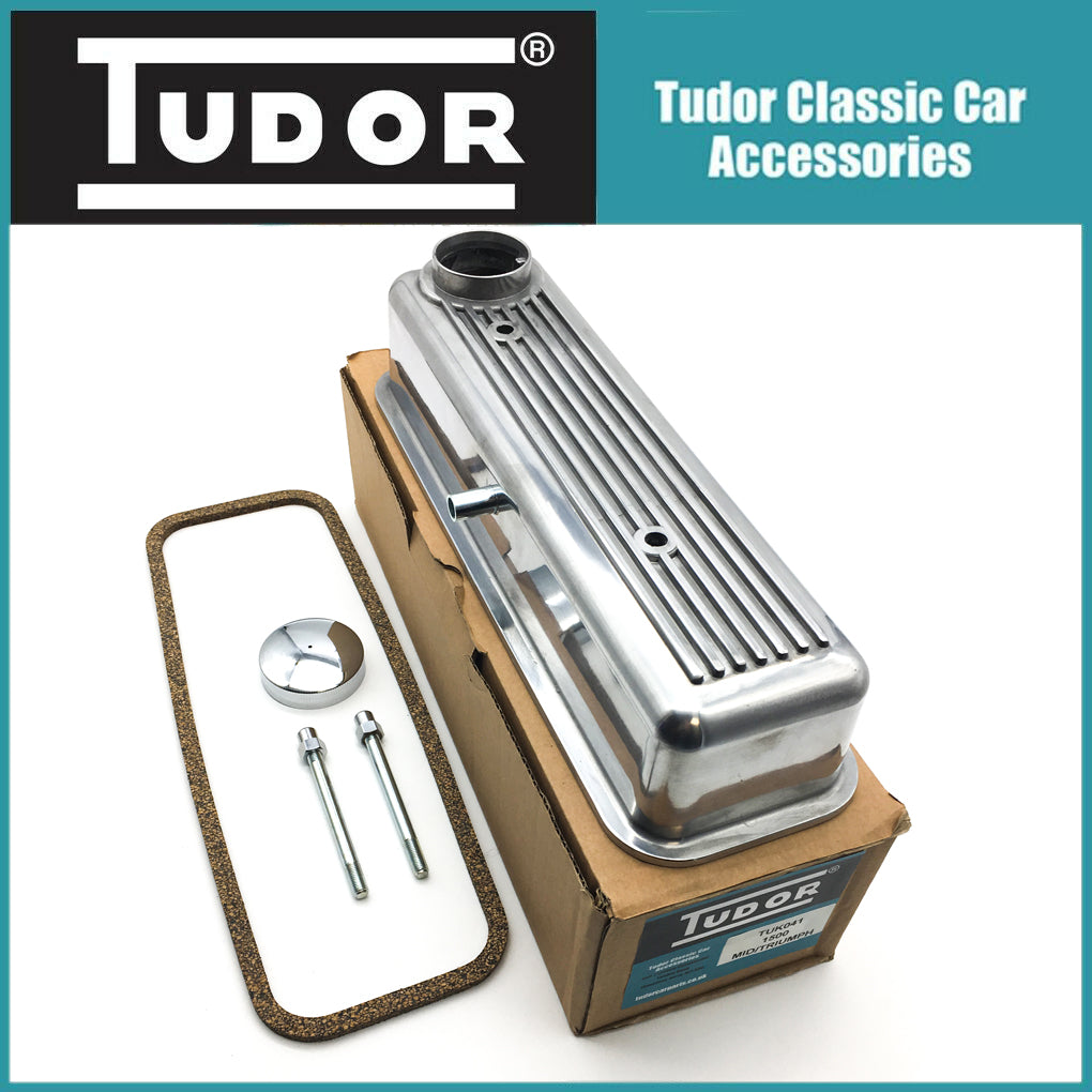 Tudor 1500cc Midget / Spitfire Polished Rocker Cover , Gasket , Studs & Cap
