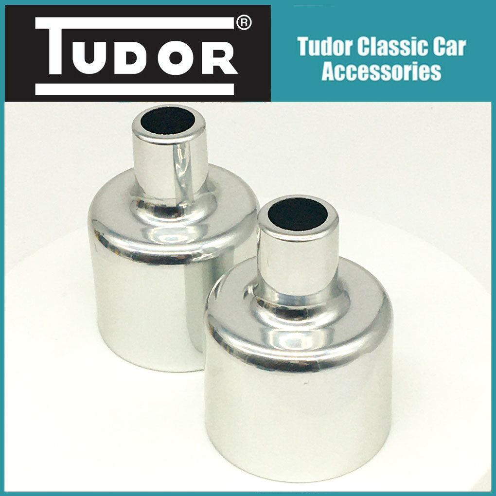 Pair SU Carb Chrome Dashpot Covers for SU HS2 1 1/4 inch Carbs from Tudor