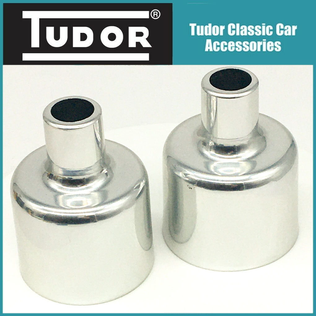 Pair SU Carb Chrome Dashpot Covers for SU HS2 1 1/4 inch Carbs from Tudor