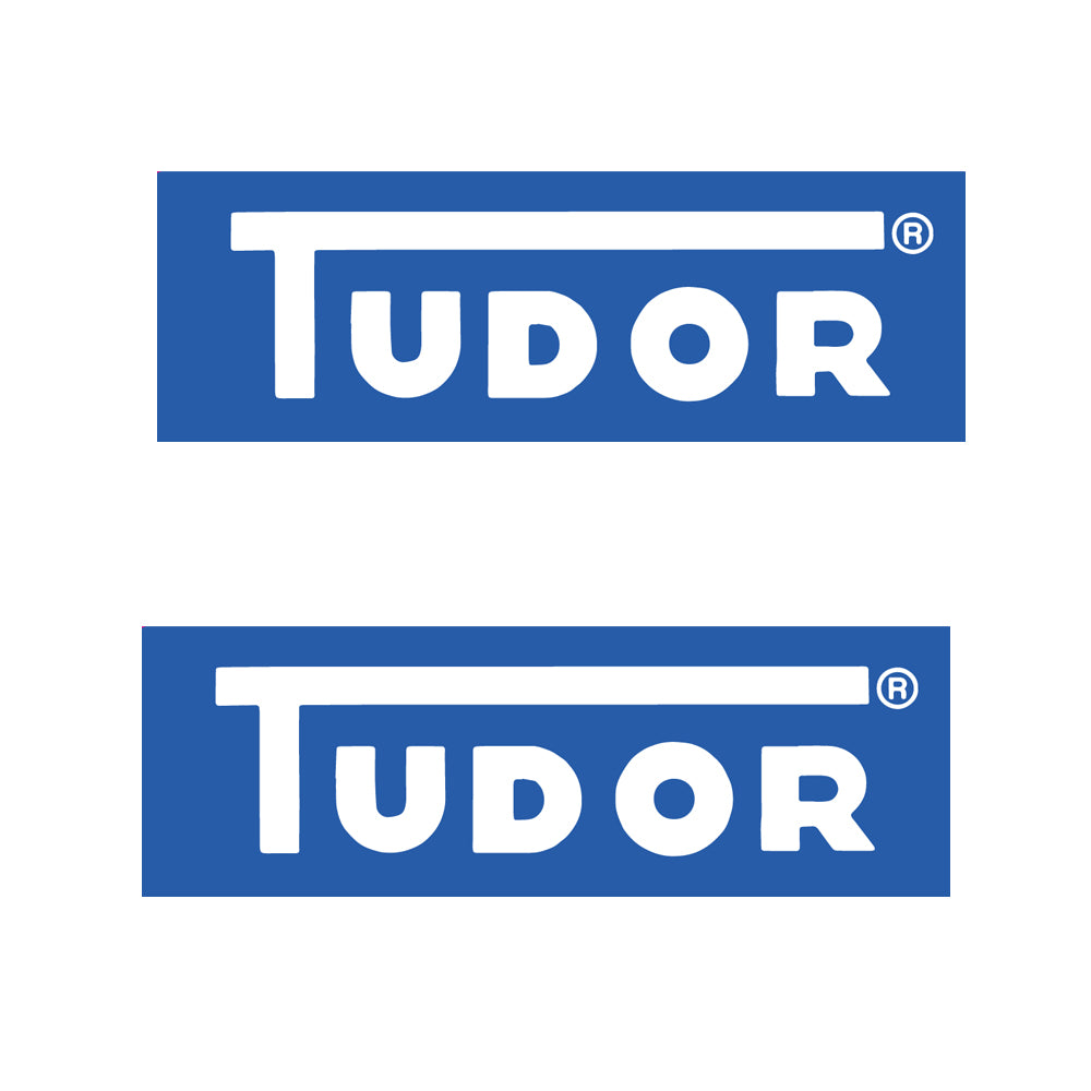Tudor Sticker Windscreen Washer Bottle Classic Cars MG, Ford, Mini, Triumph x2