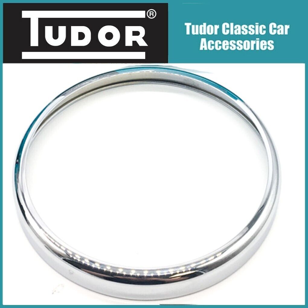 7" Tudor Chrome Headlamp Headlight Rim Bezel Clip Snap On Fit