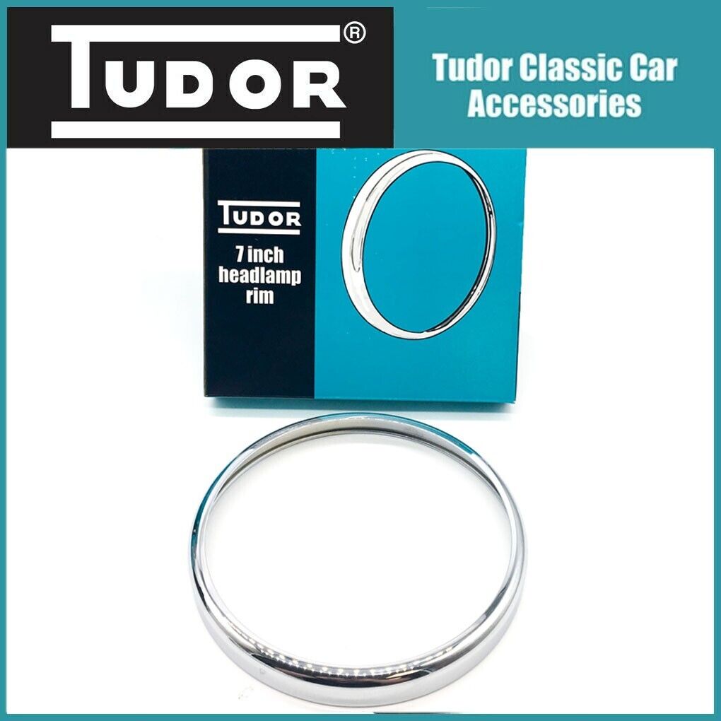 7" Tudor Chrome Headlamp Headlight Rim Bezel Clip Snap On Fit