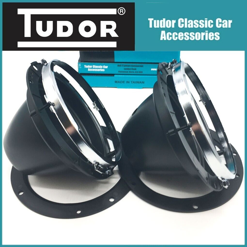 Pair 7" Tudor Plastic Headlamp Headlight Bowls