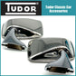 Pair Classic Stainless Steel Flat Door Mirrors + Fitting Kit CONVEX GLASS