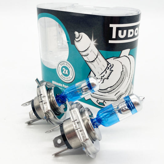 Tudor H4 55w Road Legal Ultimate Performance Headlight Halogen Bulbs 6000k
