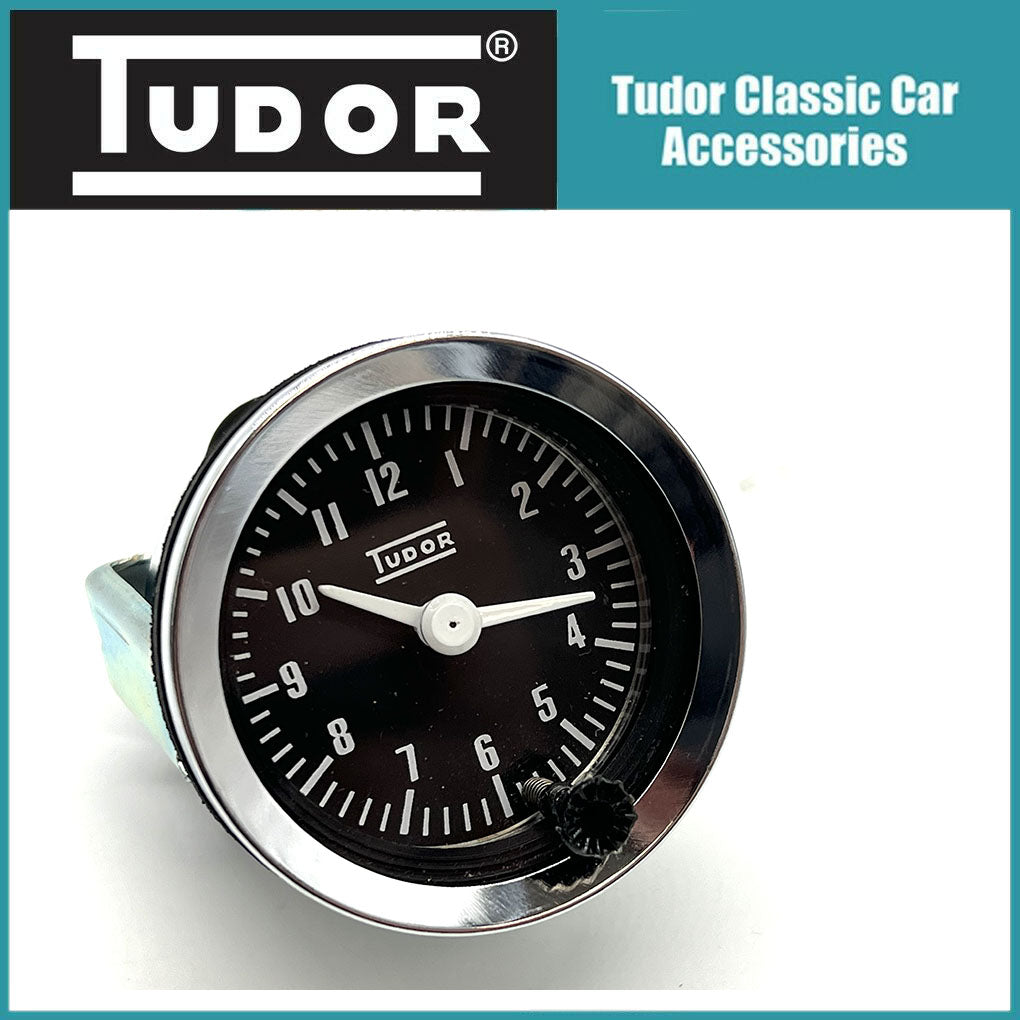 Classic Analogue Time Clock Black Face Chrome Bezel 12v 52mm – Tudor ...
