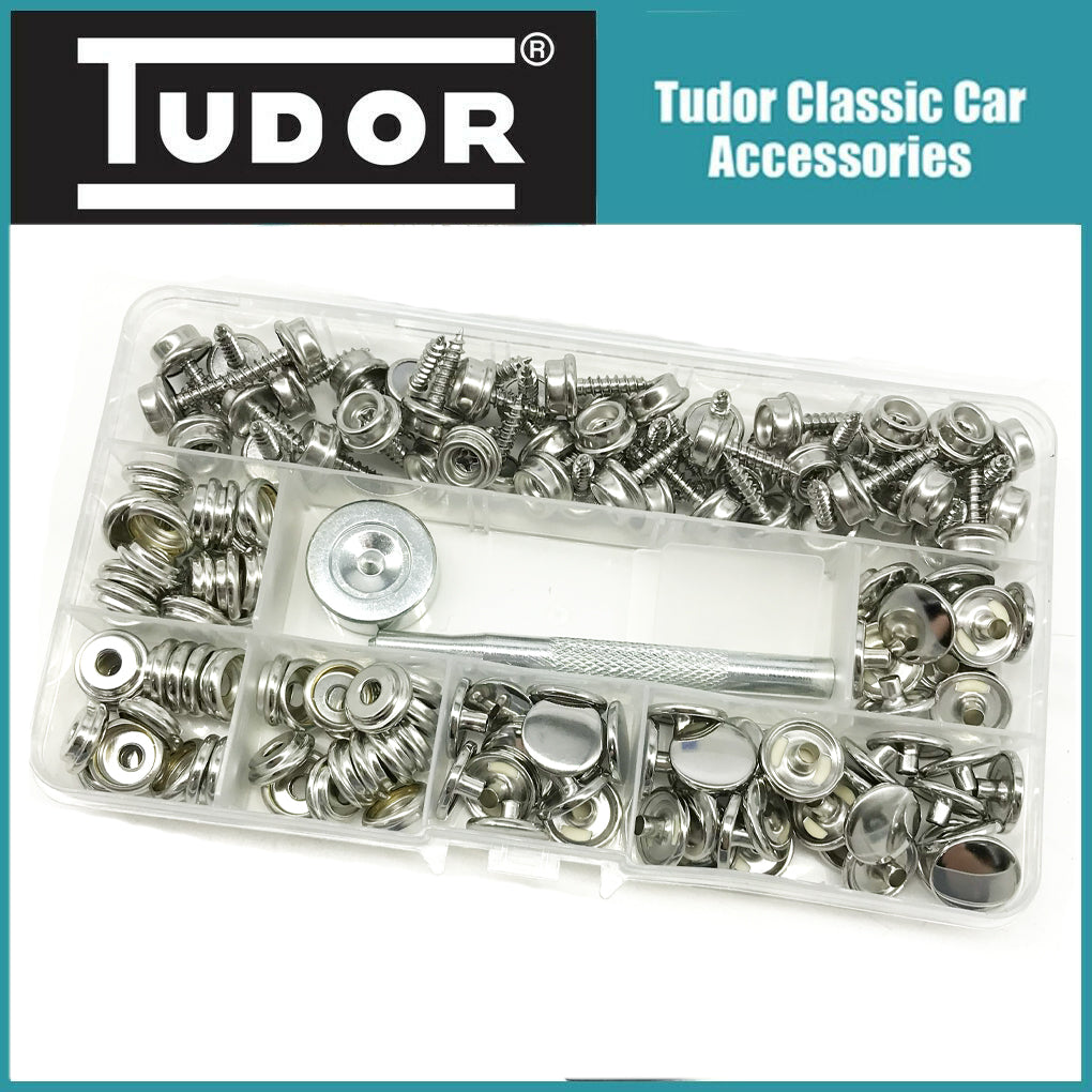 Tudor Heavy Duty Snap Fasteners Press Studs and fitting kit 152 pce