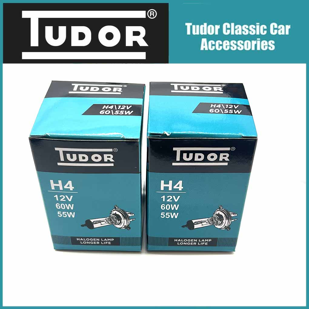 Pair Tudor H4 Halogen 60/55W Headlamp Headlight Bulbs x2