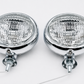 Pair 5" Inch Chrome Halogen Spot Lamps Tudor