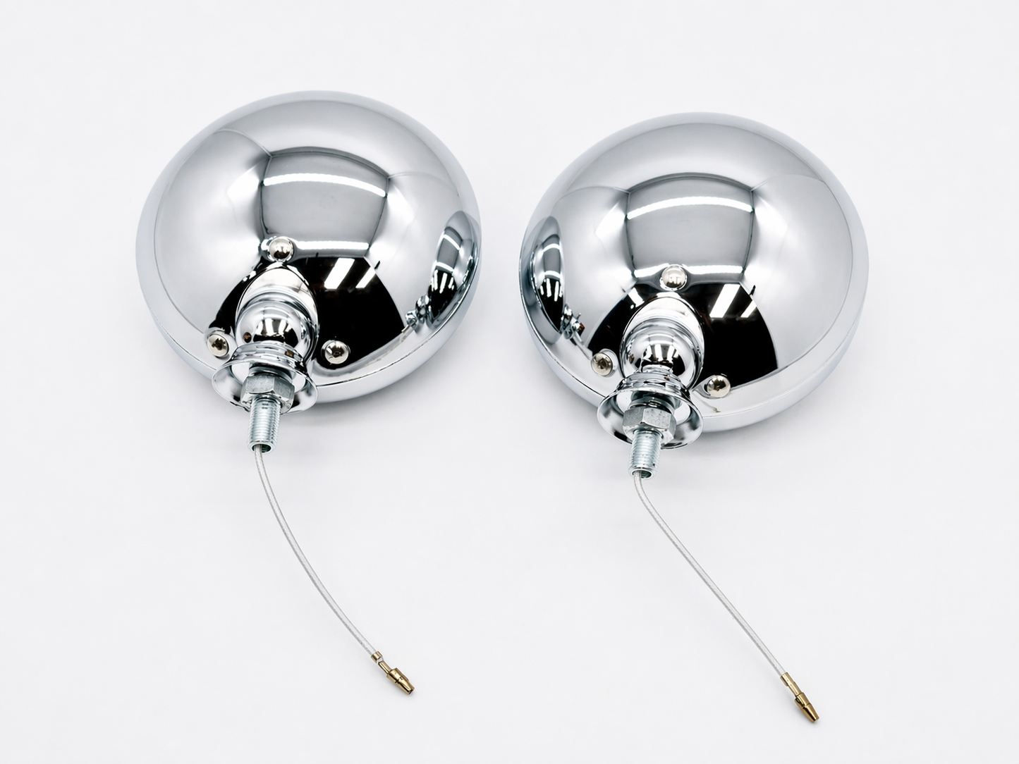 Pair 5" Inch Chrome Halogen Spot Lamps Tudor